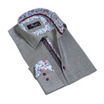 Reversible Cuff Long-Sleeve Button-Down Shirt // Light Gray (XL)