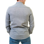 Reversible Cuff Long-Sleeve Button-Down Shirt // Light Gray (4XL)