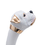 White Boxer Shoehorn // Black + Gold