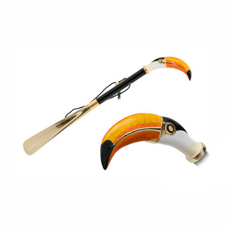 Toucan Shoehorn // Black + Orange