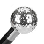 Golf Ball Cane // Black + Silver