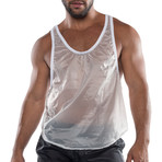 Hard Core Fluid Gym Tank // White (M)