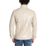 Jax Leather Jacket // Cream (2XL)