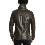 Aden Leather Jacket // Khaki (L)