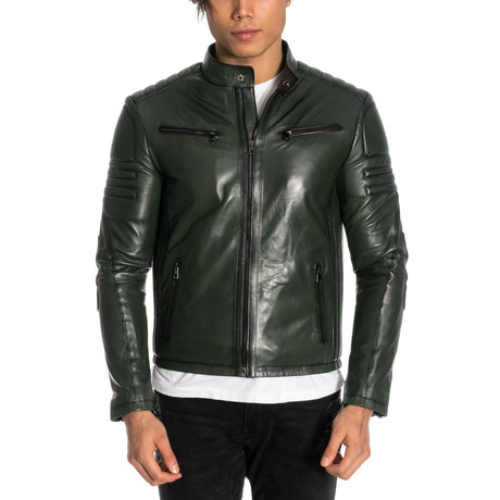 Dante Leather Jacket // Green (XS)