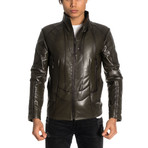 Eli Leather Jacket // Khaki (M)
