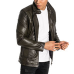 Aden Leather Jacket // Khaki (L)