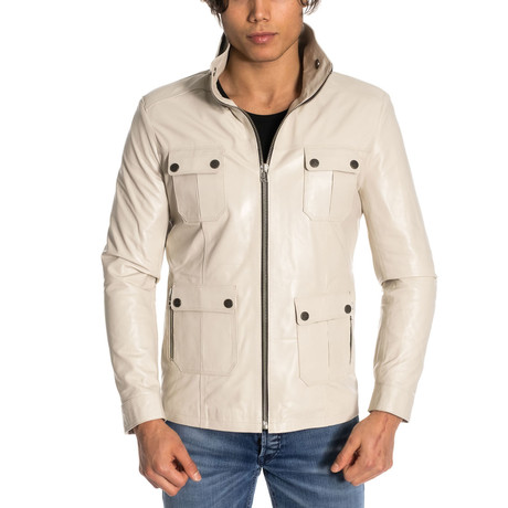 Jaspur Leather Jacket // Cream (XS)