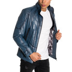 Eli Leather Jacket // Blue (L)