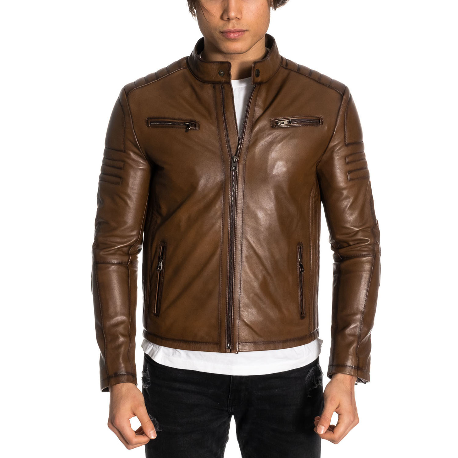Dante Leather Jacket // Antique (XS) - Vivamood - Touch of Modern