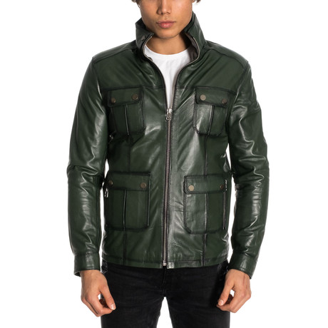 Jaspur Leather Jacket // Green (XS)