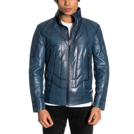 Eli Leather Jacket // Blue (XS)