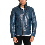 Eli Leather Jacket // Blue (XL)