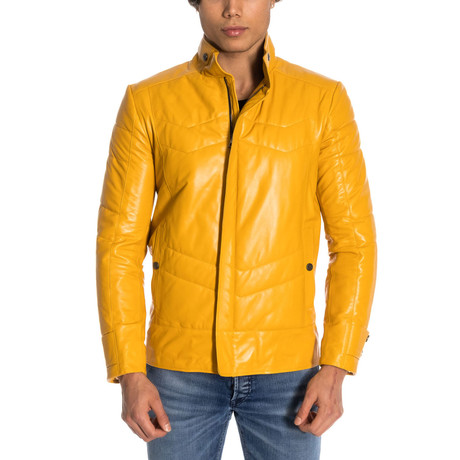 Jax Leather Jacket // Yellow (XS)