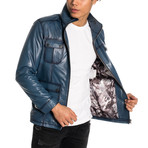 Jaspur Leather Jacket // Blue (L)
