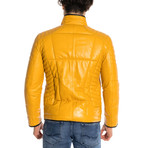 Travis Leather Jacket // Yellow (3XL)