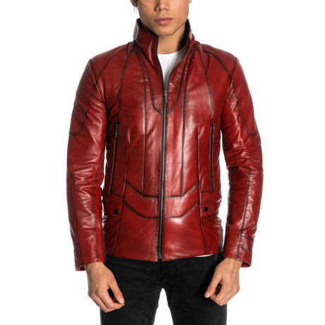 Eli Leather Jacket // Red (XS)