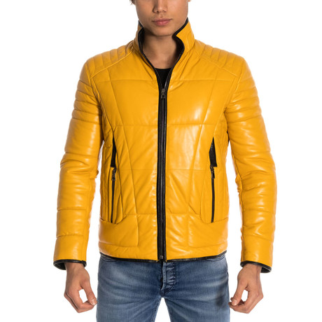 Travis Leather Jacket // Yellow (XS)