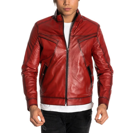 Dominic Leather Jacket // Red (XS)