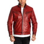 Dominic Leather Jacket // Red (XL)