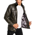 Jaspur Leather Jacket // Khaki (3XL)