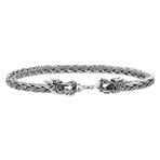 Silver Woven Bracelet + Dragon Head Ends // Silver
