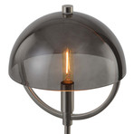 Saturnia Table Lamp Gunmetal + Fog Glass