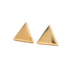 18k Yellow Gold Triangoli Earrings // Store Display
