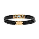 18k Yellow Gold Topaz Yves Cuff // Jade + Diamond Bracelet // 6.25" // Store Display
