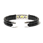 18k White Gold Peridot Yves Cuff // Jade + Diamond Bracelet // 6.25" // Store Display