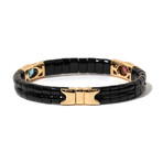 18k Yellow Gold Pink Tourmaline Yves Cuff // Jade + Diamond + Topaz Bracelet // 6.25" // Store Display