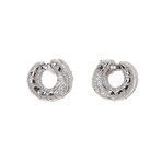 18k White Gold + Diamond Onda Earrings // Store Display