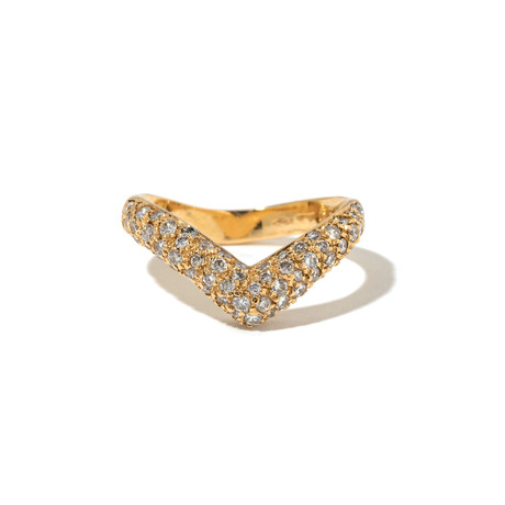 18k Yellow Gold + Diamond Ring // Ring Size 5 // Store Display