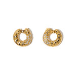 18k Yellow Gold + Diamond Onda Earrings // Store Display