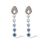18k White Gold Sapphire + Diamond Pampilles Earrings // Store Display