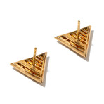 18k Yellow Gold Triangoli Earrings // Store Display
