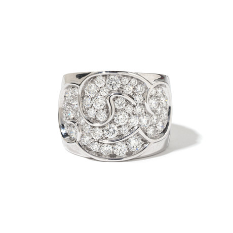 18k White Gold + Diamond Onda Ring // 8.00 DWT. // Ring Size: 5.75 // Store Display