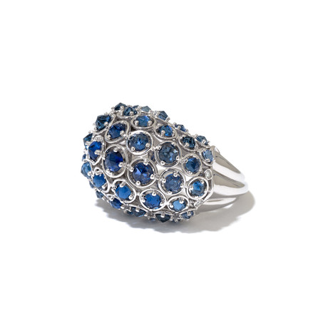 18k White Gold + Sapphire Pampilles Ring // Ring Size 6.5 // Store Display
