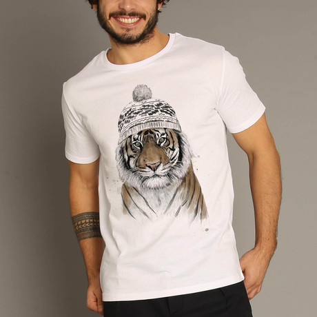 Siberian Tiger T-Shirt // White (Small)