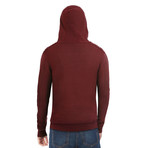Ribbed Pullover Hooded Sweater // Burgundy (2XL)