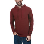 Ribbed Pullover Hooded Sweater // Burgundy (L)