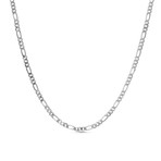 Figaro Chain Necklace // 1mm // Rhodium Plated Brass (16"L)