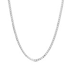 Curb Chain Necklace // 1mm // Rhodium Plated Brass (16"L)