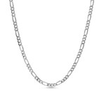 Figaro Chain Necklace // 1.4mm // Rhodium Plated Brass (16"L)