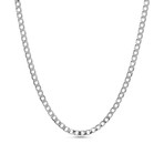 Curb Chain Necklace // 1.4mm // Rhodium Plated Brass (16"L)