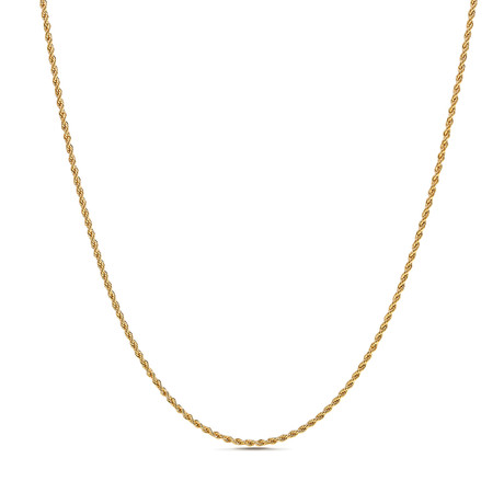 Rope Chain Necklace // 2mm // Yellow Gold Plated Brass (16"L)