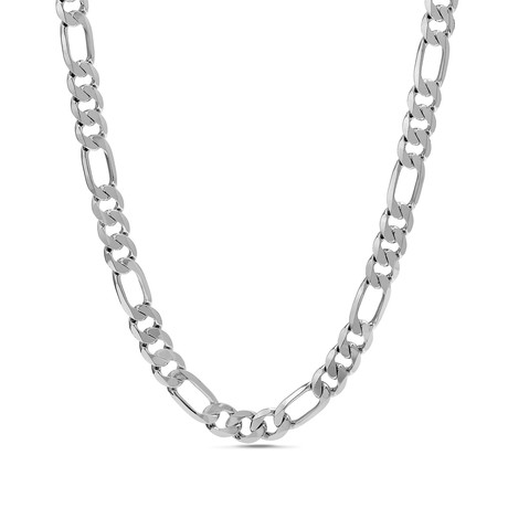 Figaro Chain Necklace // 2.5mm // Rhodium Plated Brass (16"L)