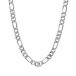 Figaro Chain Necklace // 2.5mm // Rhodium Plated Brass (16"L)