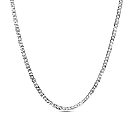 Miami Cuban Chain Necklace // 1.2mm // Rhodium Plated Brass (16"L)