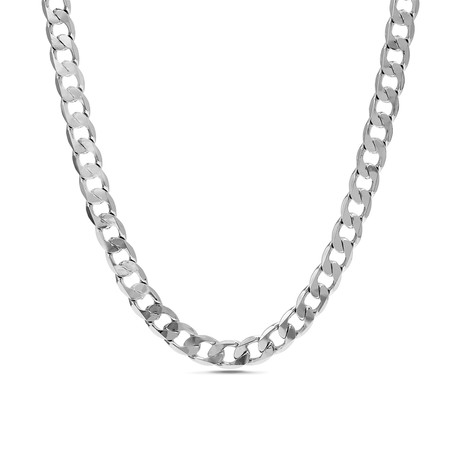 Curb Chain Necklace // 2.5mm // Rhodium Plated Brass (16"L)